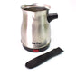 Electric coffee and tea maker ready for use, demonstrating its compact and functional design.