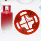 Gas cylinder trolley with durable plastic frame supporting LPG cylinder