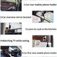 User interacting with the 360° rotatable phone mount in a car for hands-free convenience.