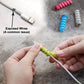 Multiple spiral cable protectors neatly installed on different charging cables.