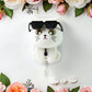 Decorative cat wall hook mounted on a pastel wall, demonstrating its compact size and aesthetic.