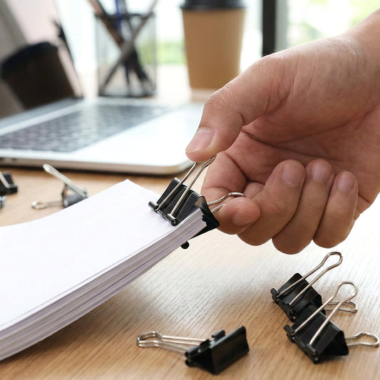 Two piece binder clip set for organizing papers neatly