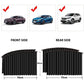 Diagram illustrating the simple magnetic installation process of the car window sunshade.