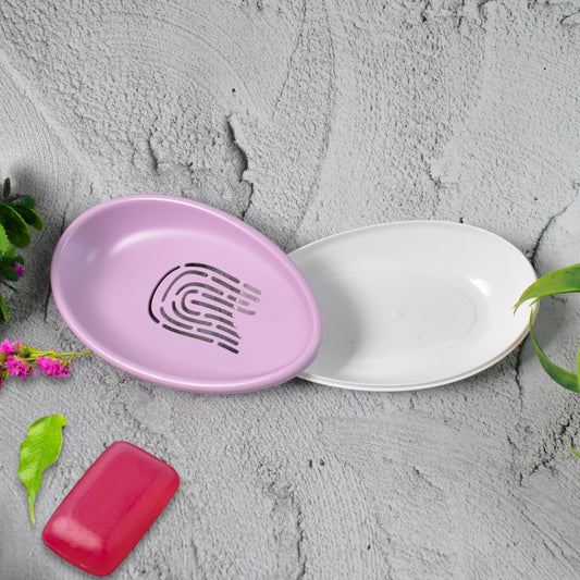 Top view of the slotted layer of the double layer soap holder, designed for quick drying.