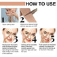 Woman applying face lifting tape to neck for visible skin firming and wrinkle smoothing