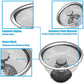 Side profile of the robust stainless steel kitchen drain protector.