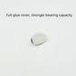 A single capsule-shaped stainless steel hook demonstrating its strong adhesive backing.