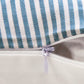 Close-up showcasing the elegant leather accent on a pillow cover