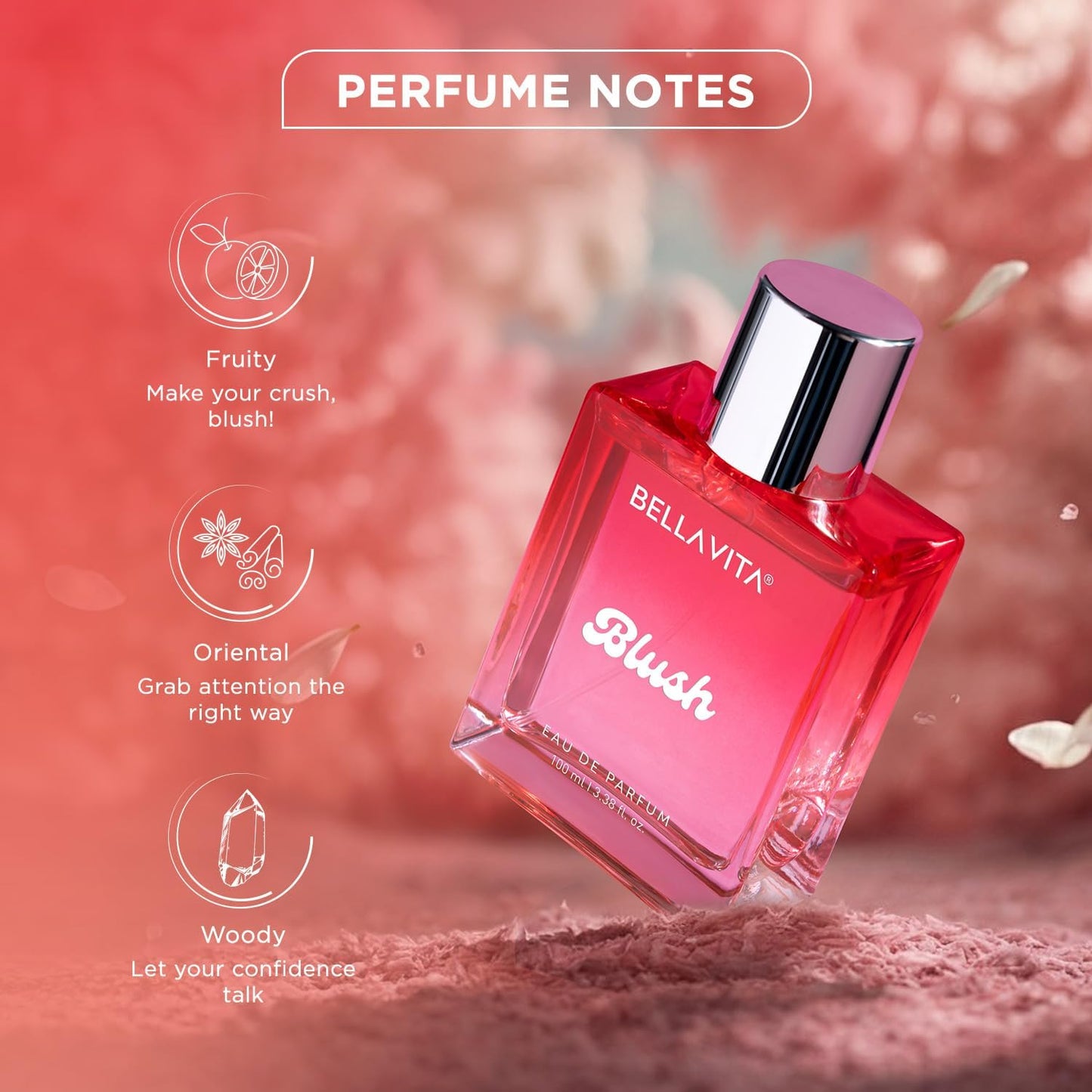 Women perfume showcasing floral fruity notes