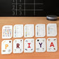 Alphabet flash cards set with colorful images for early learning