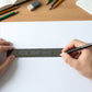 Steel measurement scale and straight edge ruler
