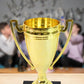 Top Cake Birthday Champion golden plastic trophy for celebrations