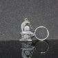 Elegant Shivling keychain with snake design in silver metal