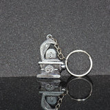 Elegant Shivling keychain with snake design in silver metal