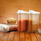 Transparent airtight food storage container for dry food items