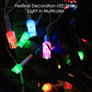 LED decorative string fairy lights lit up in various colors enhancing mood