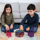 Child engaging in creative play with magnetic building tiles
