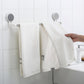 Punch-free towel rod with stable end brackets on smooth bathroom surface