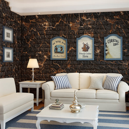 Decorative 3D foam wall stickers enhancing bedroom and living room walls