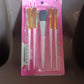 Top view of the BeautyBare 5pc makeup brush kit showing soft and durable bristles