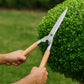 Indo Glow Hedge Shears showcasing the comfortable wooden handle and durable construction.