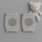 Cozy light grey wool leg warmers with thickened sponge knee pads for kids