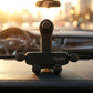 Car air vent phone mount with smartphone in use for navigation and calls