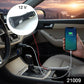 USB car charger adapter plugged into cigarette lighter socket for mobile charging