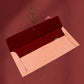 Open view of a wedding gift envelope showing space for Indian currency notes.