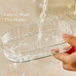Bathroom soap dish rack featuring strong adhesive back for wall mount