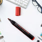 Close-up of red permanent ink marker pen with durable tip