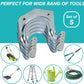 A single heavy duty tool hanger hook with included mounting screws for easy installation.