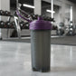 Top view of protein shaker bottle showing leak-resistant lid design