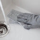 The double-sided microfiber scrubber cloth ready for efficient cleaning tasks.