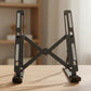 An adjustable tablet stand positioned on an office desk, promoting a comfortable and organized workspace.