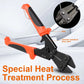 Ergonomic rubber grips on the handles of the mini bolt cutter for comfortable use.