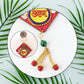 Auspicious Labh Shubh wall hanging showcasing festive religious motifs