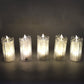 Decorative flameless LED candles arranged to create a festive ambiance.