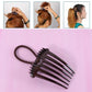 Angled view of the ergonomic Ponytail Comb, highlighting its curved design for a natural fit.