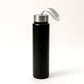 Lightweight stainless steel water bottle with attached strap for portability