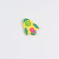 Multiple colorful rocket fidget keychain toys displayed flat on surface