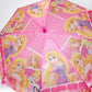 Close-up of the durable, windproof steel frame structure of the 3-fold umbrella.