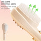 Side view of self-cleaning anti-static massage hairbrush