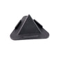 Pyramid-style Black Mobile Stand viewed from side