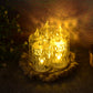 Portable flameless candle set with crystal glass effect for safe lighting