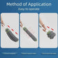 Alternative angle of stainless steel handle and microfiber mop head for home cleaning