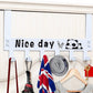 Carbon steel over door hook rack with six heavy-duty hooks, white finish, ideal for home use