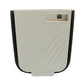 Portable waste bin folded flat, demonstrating its compact storage capability.