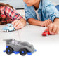 Children's pull back vehicle toys, ready for play, showcasing their compact size.