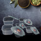 Clear plastic fridge storage containers for easy visibility of contents.